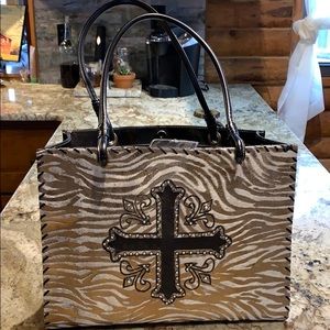Real leather western purse